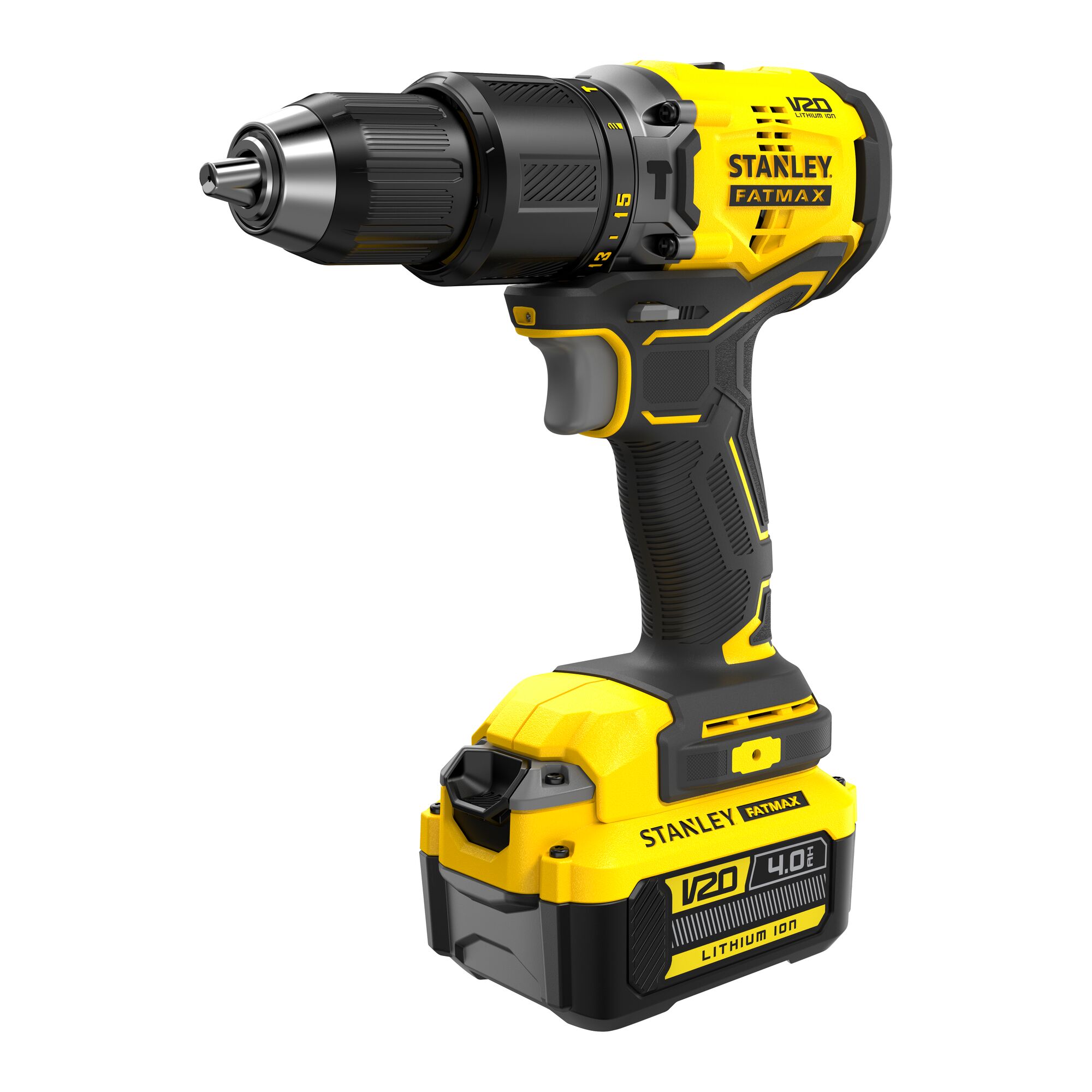 18V STANLEY FATMAX V20 Cordless Brushless Hammer Drill with 2 x